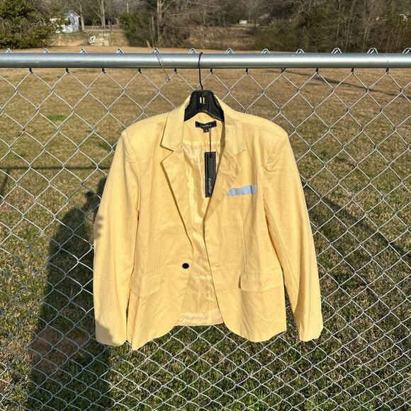 Light Yellow 100% Cotton Blazer - Picture 5 of 9